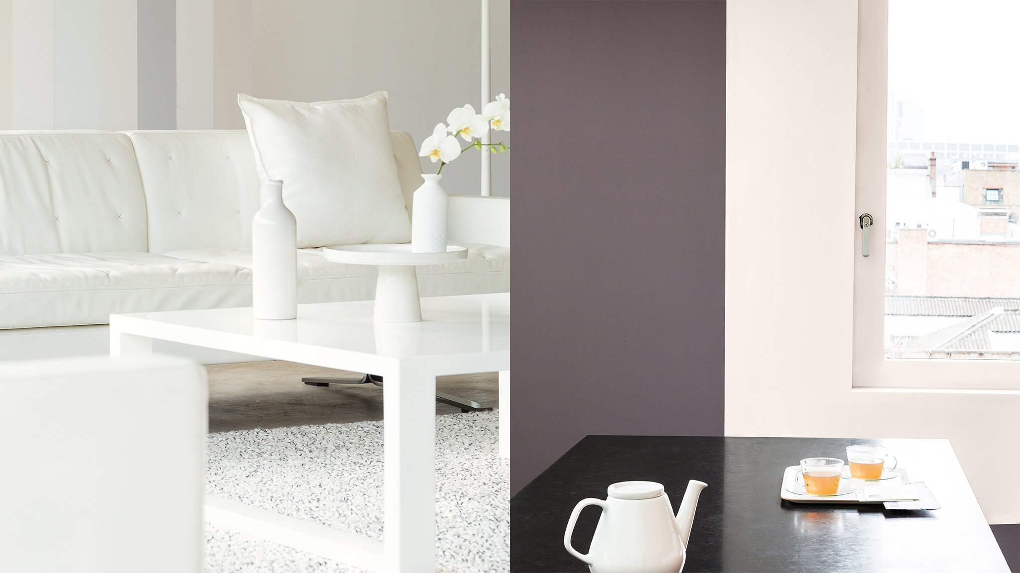 Creer un contraste en utilisant la peinture Peignez les poutres, les bords des plinthes et toute autre moulure dans des couleurs lumineuses, réfléchissantes, peut être dans un ton subtil contrastant avec la couleur des murs.