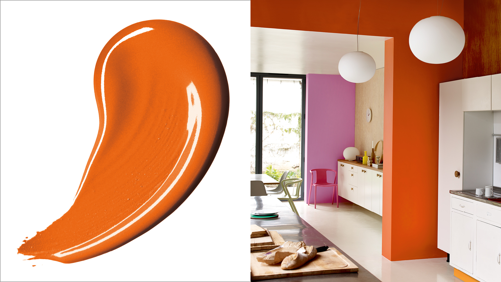 Creer un interieur joyeux avec l’orange Orange rime avec vitalité. Peignez les murs en orange et vous créerez immédiatement une atmosphère joyeuse et vivante dans votre maison.