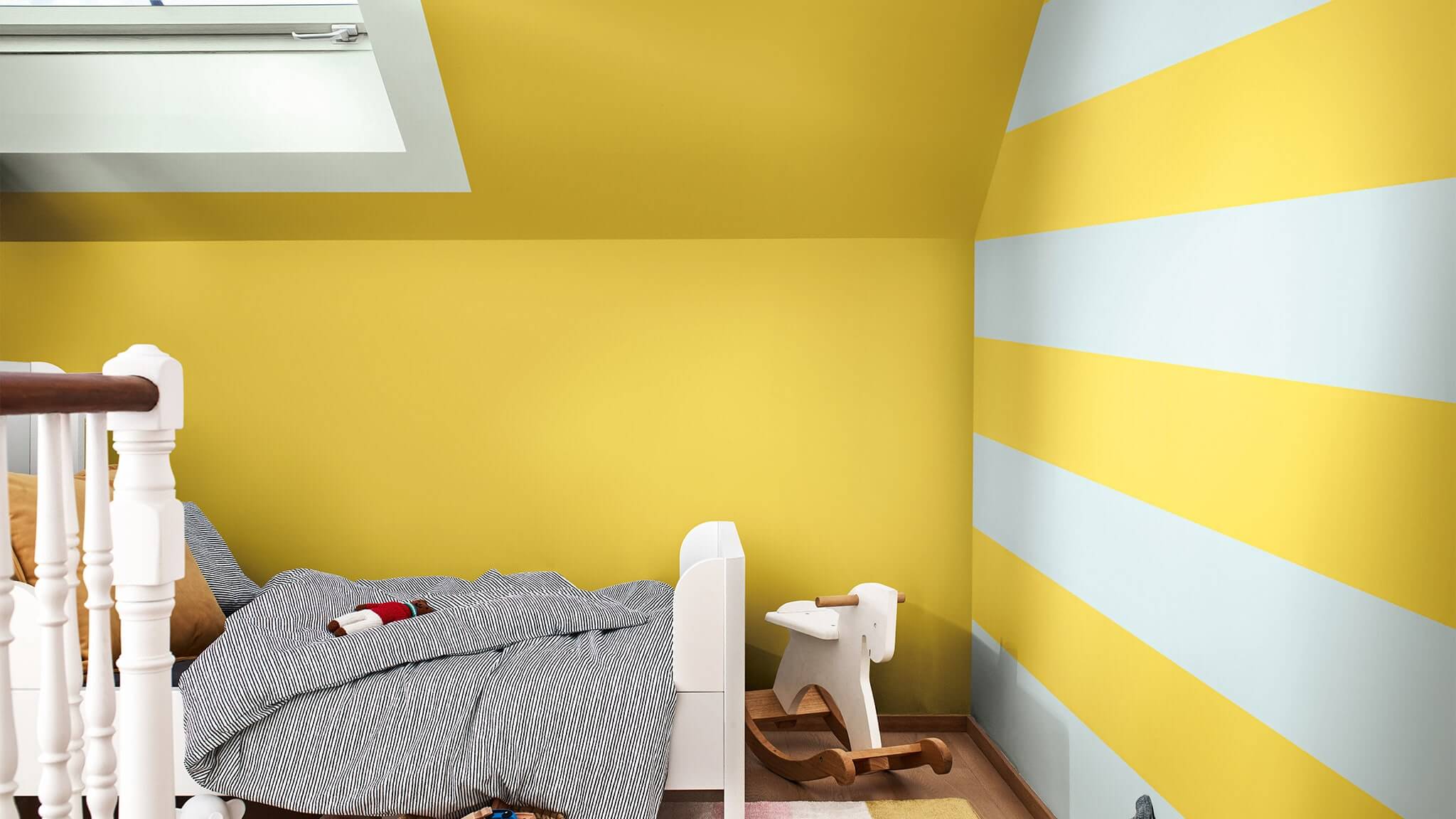 Une palette de couleurs vives rehaussées par des bandes pour une chambre d’enfant pleine d’énergie cf20_play_color_palette_kids_room