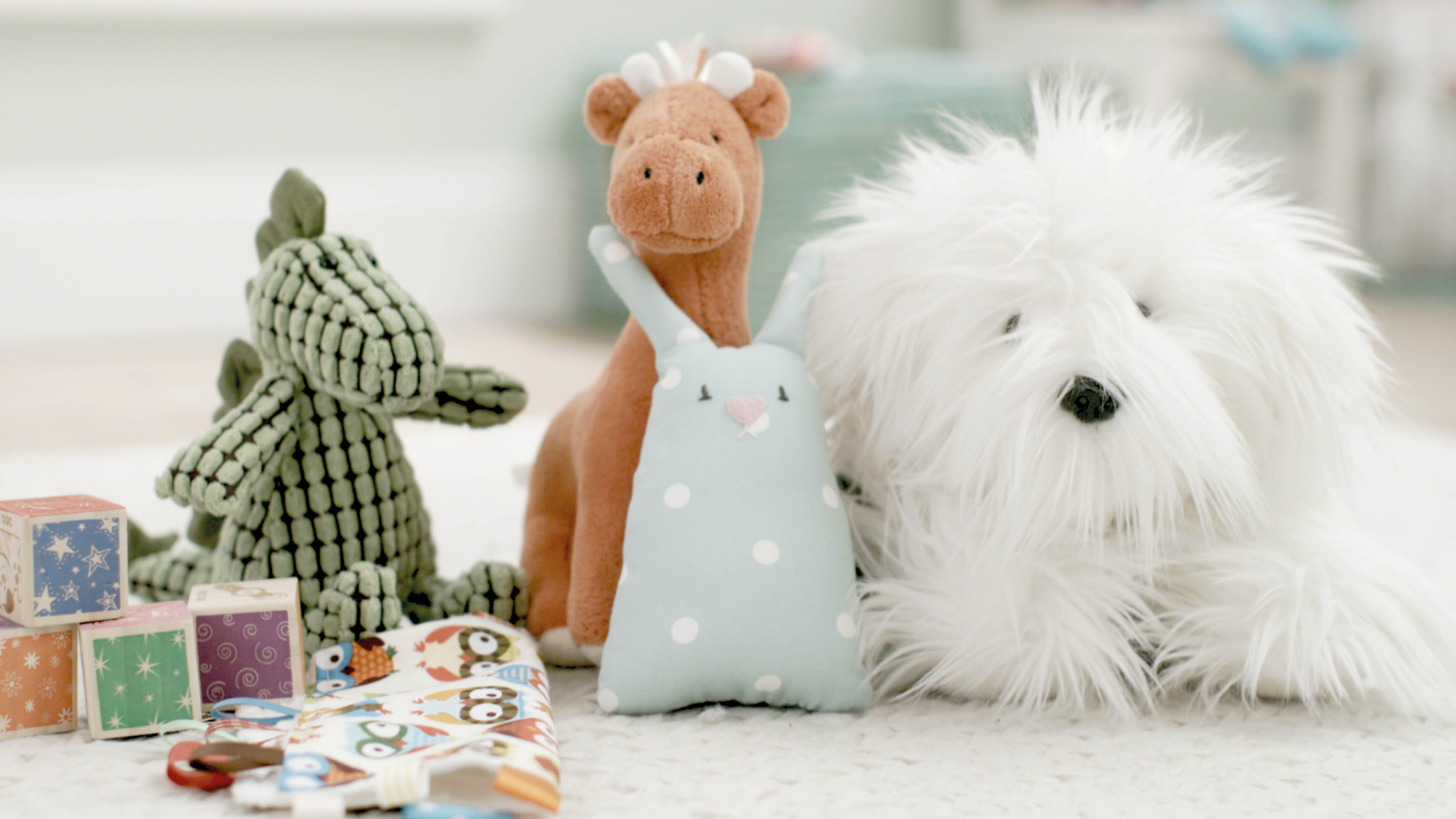 Une collection de jouets À huit mois, un bébé a une vision des couleurs presque aussi nette que celle des adultes et peut reconnaître différents objets dans une pièce.