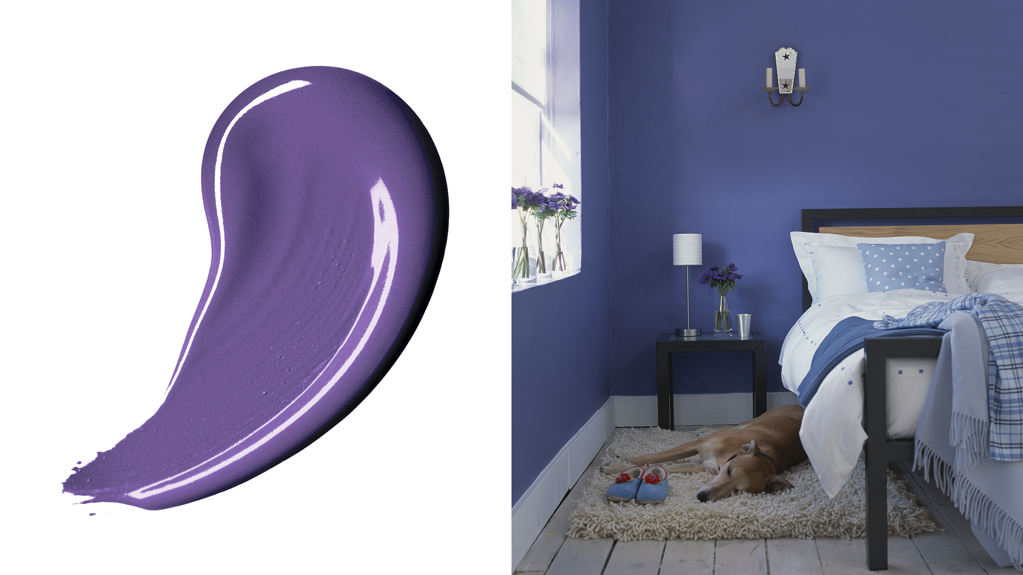 Une palette violette relaxante pour la chambre Le violet est un des tons les plus paisibles dans le spectre des couleurs, procurant une sensation de relaxation et de bien-être.