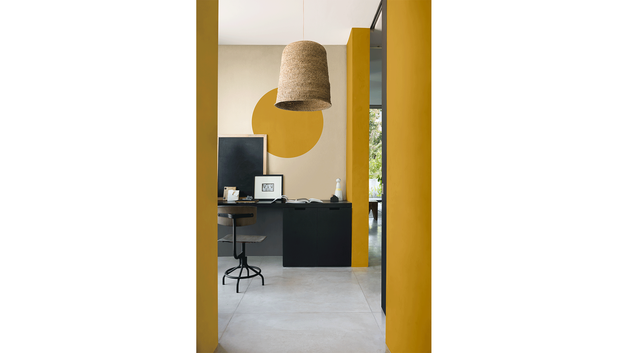 Bureau avec les couleurs Le Moutarde et Le Béton Bureau avec les couleurs Le Moutarde et Le Béton