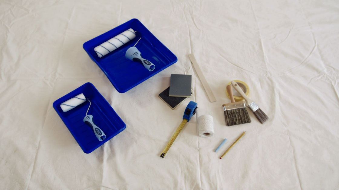 Outils de peinture pour peindre des motifs géométriques muraux Dulux_Valentine_technique_geometrique_2