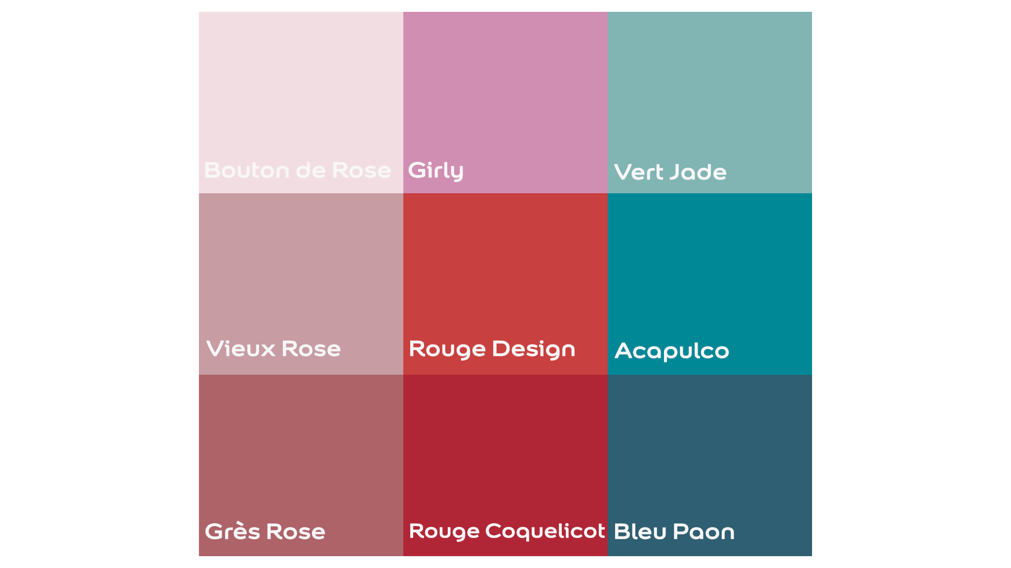 Bouton de Rose - Girly - Vert Jade - Vieux Rose - Rouge Design - Acapulco - Grès Rose - Rouge Coquelicot - Bleu Paon Bouton de Rose - Girly - Vert Jade - Vieux Rose - Rouge Design - Acapulco - Grès Rose - Rouge Coquelicot - Bleu Paon