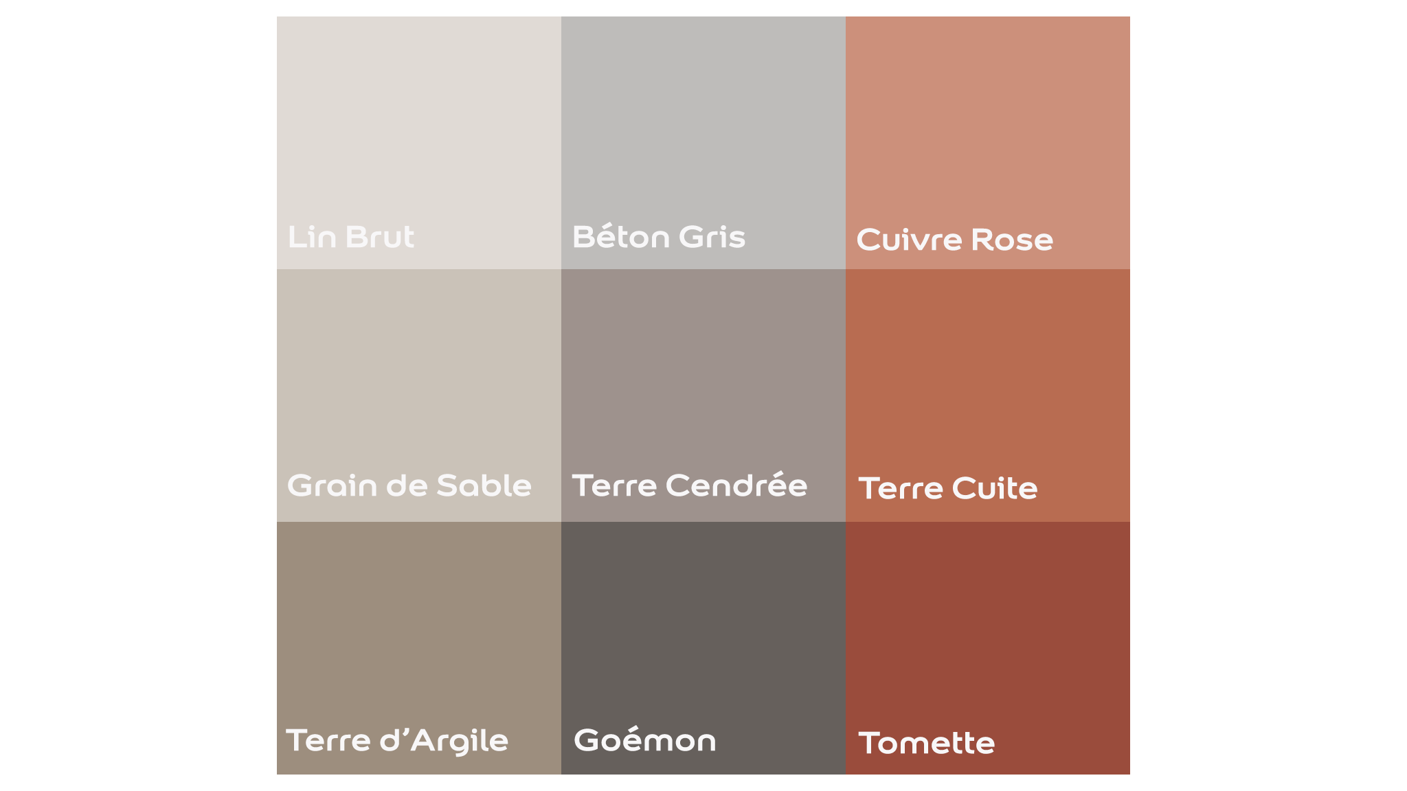 Couleurs recommandées Couleurs recommandées